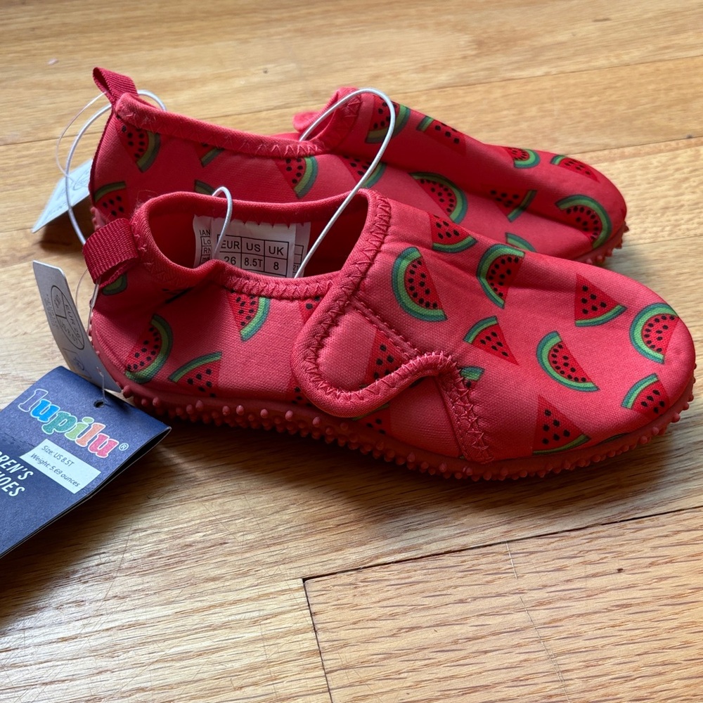 Lupilu Kids Water Shoes Watermelon Print Slip On Swim Shoes Size 8.5T